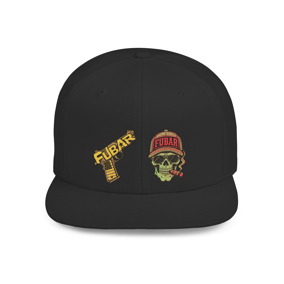 Skull & Pistol Flat Bill Snapback Hat