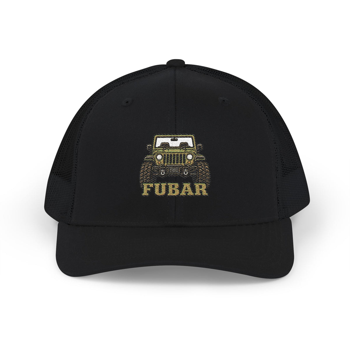 Richardson FUBAR Camo Jeep Trucker Cap — (Embroidered)