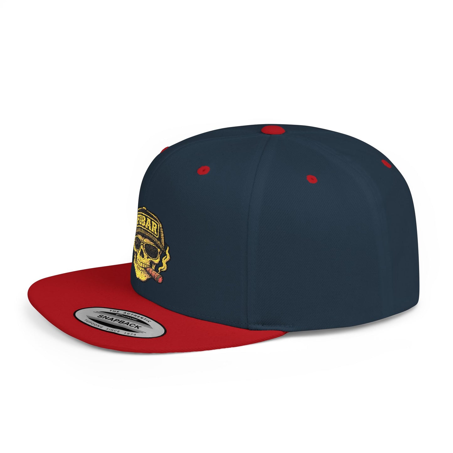 FUBAR Skull Snapback Hat - Flat Bill Embroidered Cap
