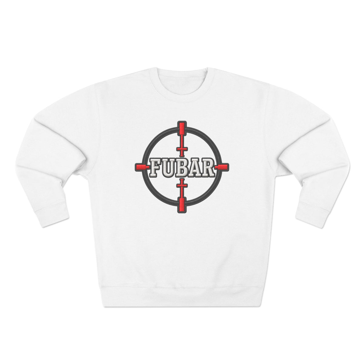 FUBAR Graphic Crewneck Sweatshirt — Tactical Skull & Crosshair Design