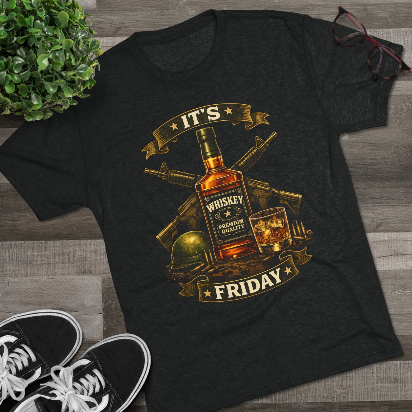 It's Friday Whiskey Tee — FUBAR Military Graphic T‑Shirt