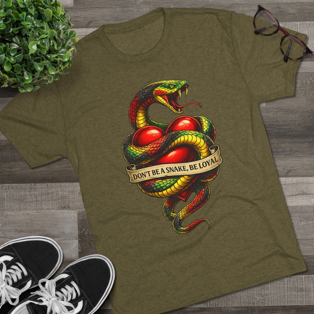 “Don’t Be A Snake, Be Loyal” Graphic Shirt (FUBAR Back Print)