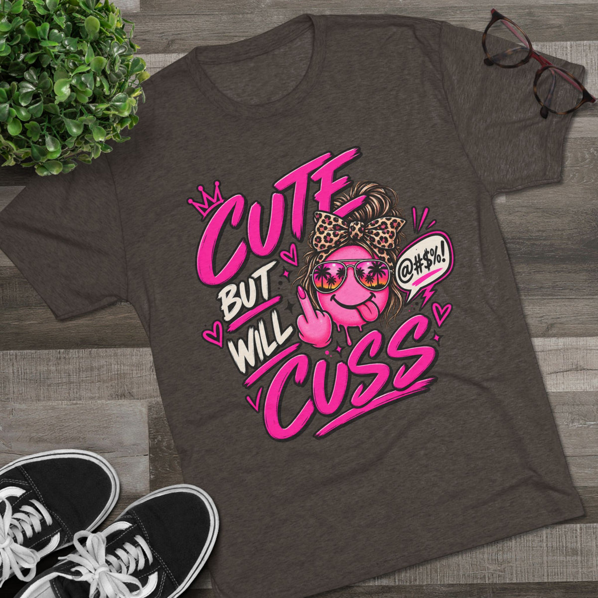 Women's  Cute But Will Cuss Graphic Tee