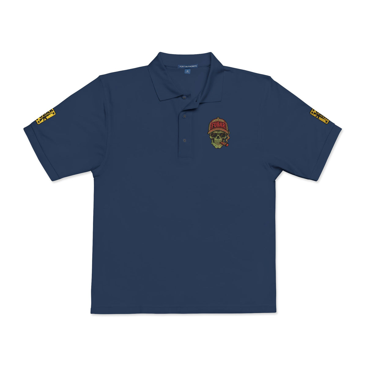 Embroidered Floral Skull Polo Shirt — Tactical Day of the Dead Style