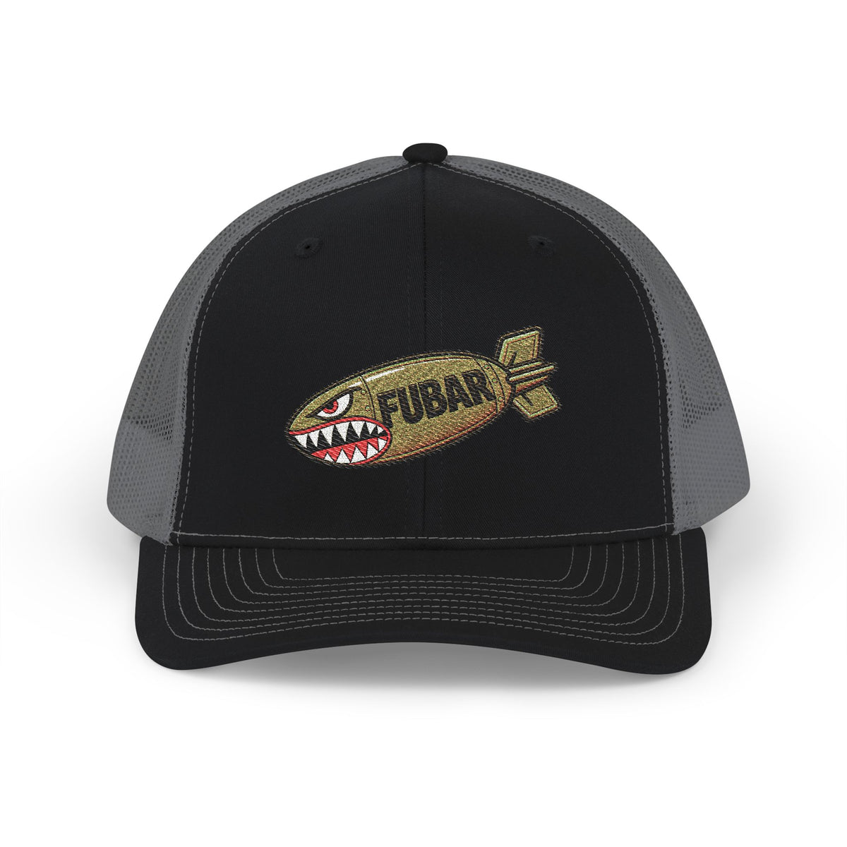 Richardson Trucker Cap — Shark Bomb Snapback (Embroidered)