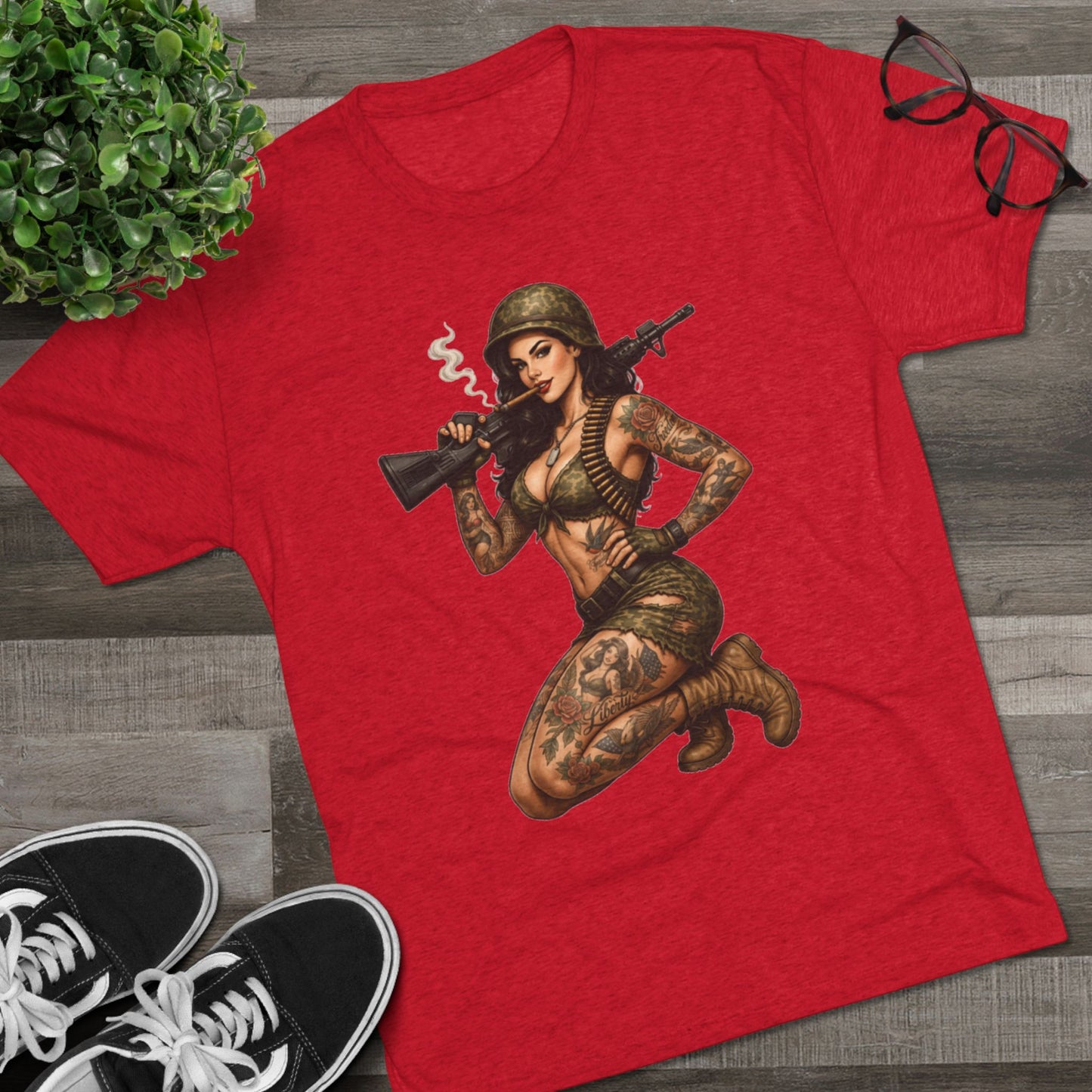 Vintage Pin-Up Soldier & 'FUBAR' Grenade Design