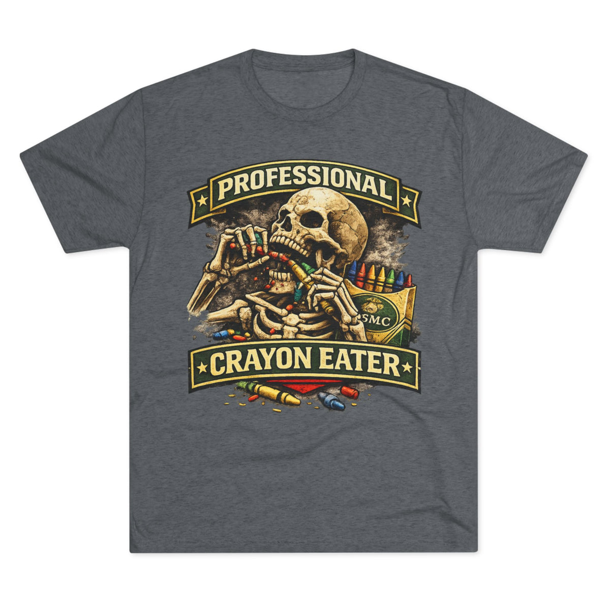 "Professional Crayon Eater" Skull Front & Pin-Up Soldier Back