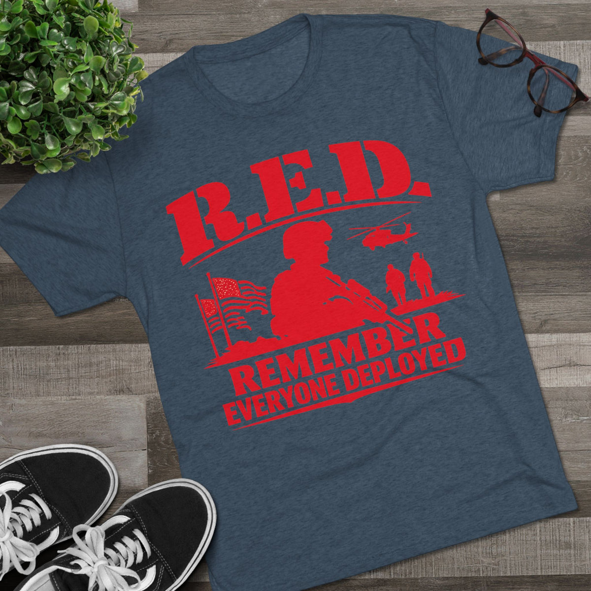 Remember Everyone Deployed (R.E.D.) Military Tribute T-Shirt