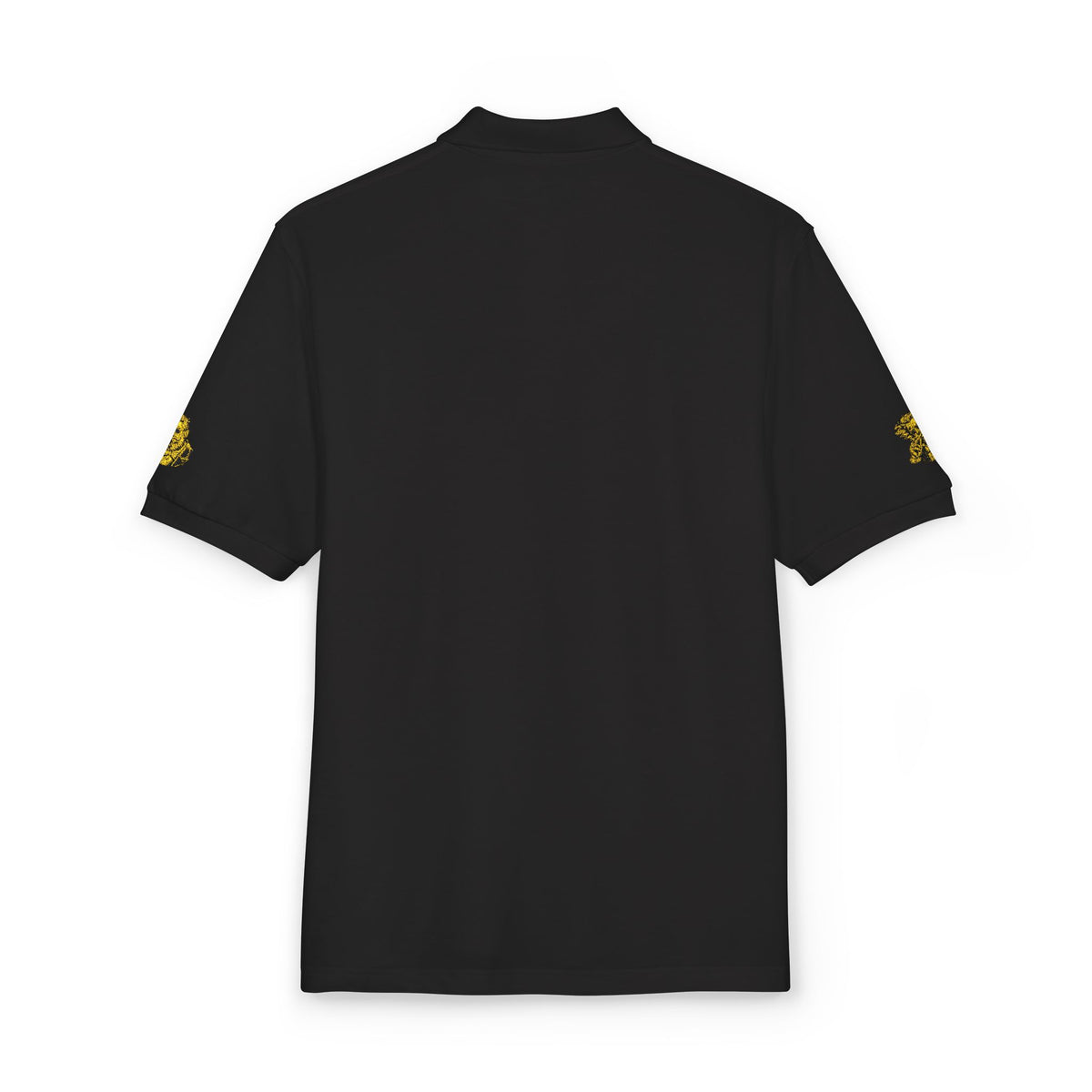 Embroidered Gold Floral Crest Polo Shirt