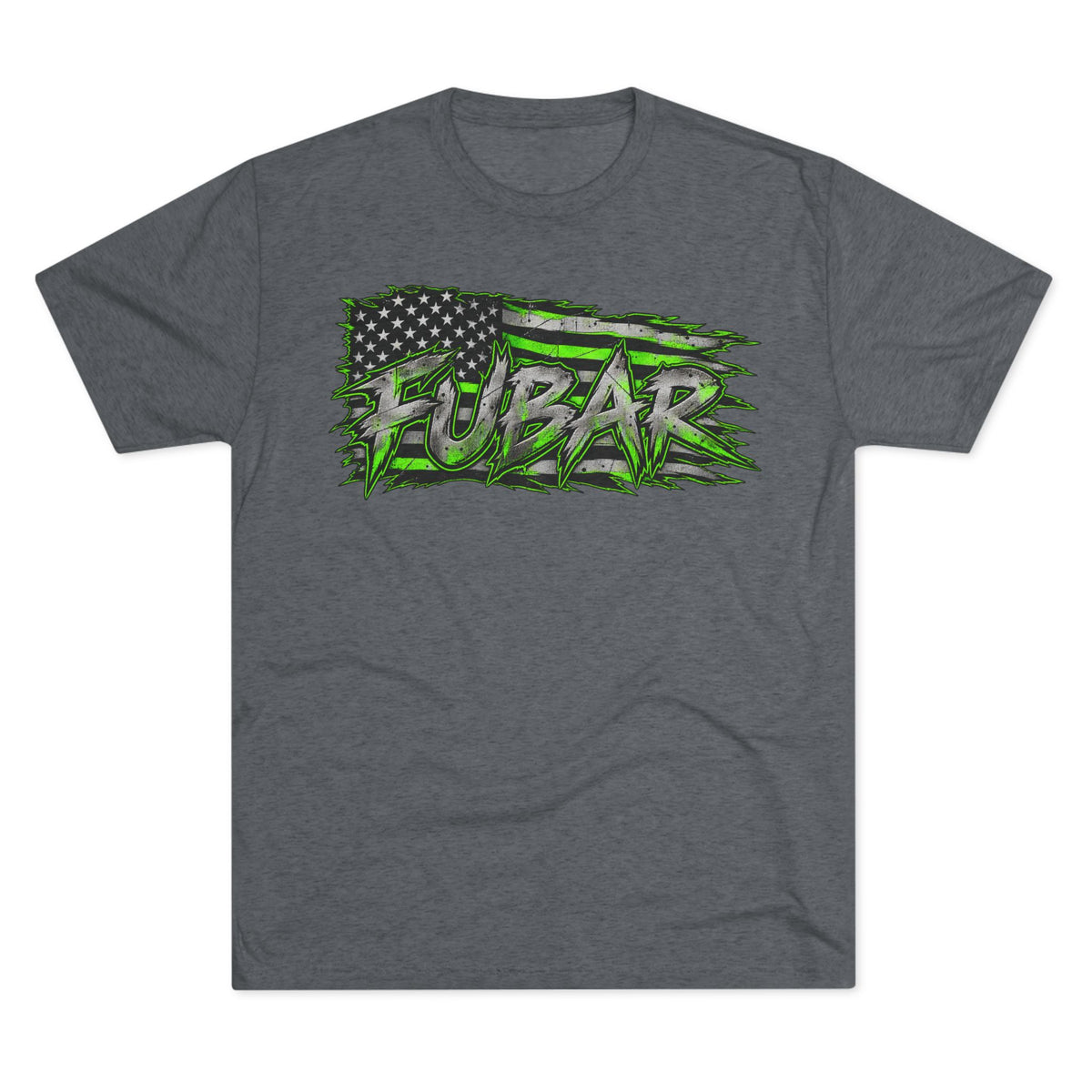 Distressed American Flag & Neon Green Script