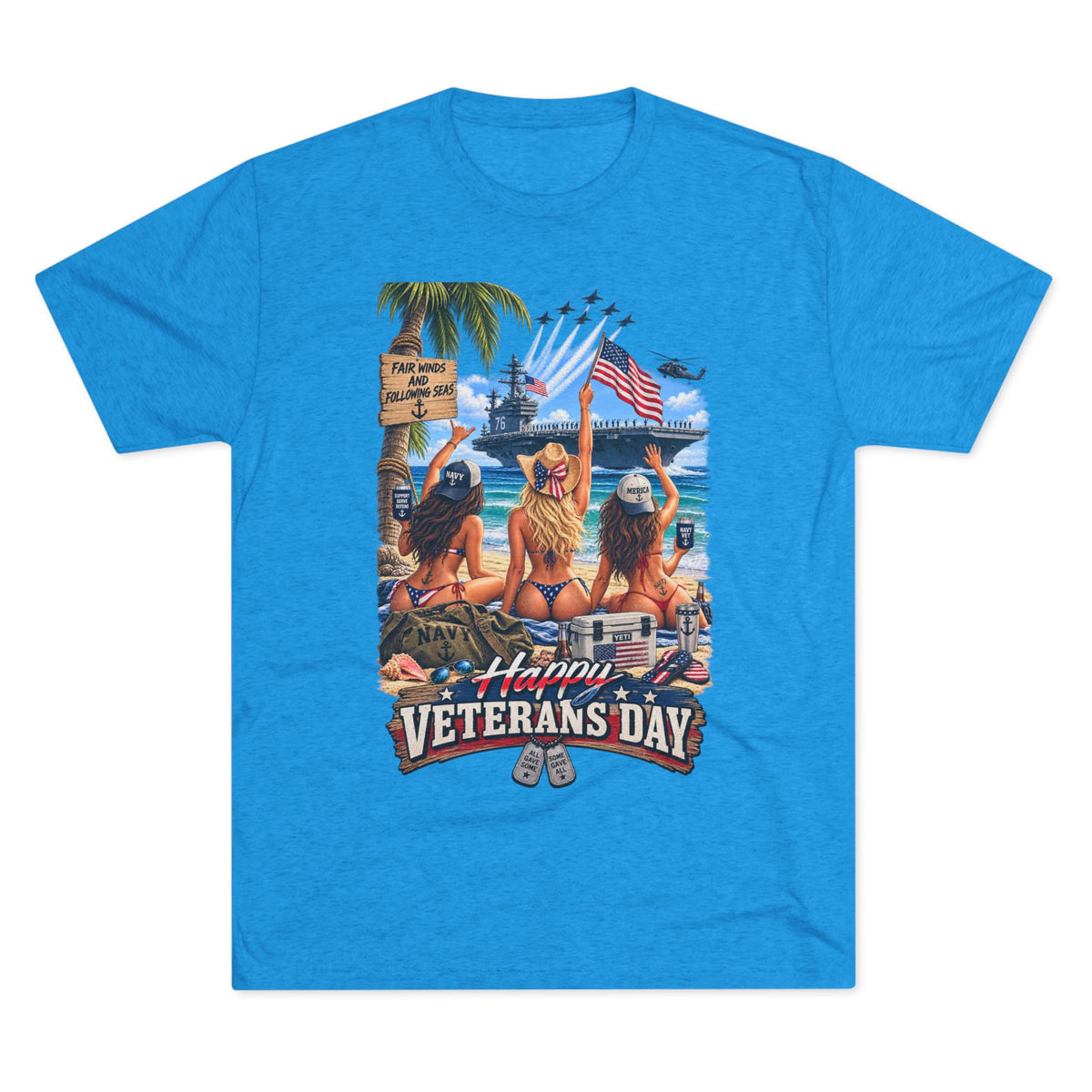 Veterans Day Beach Party T-Shirt (Ship)