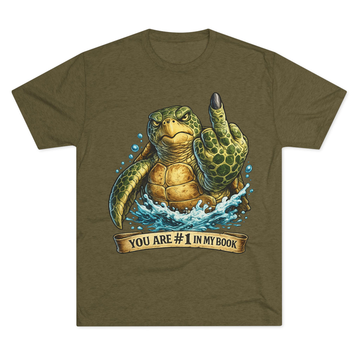 Sea Turtle Middle Finger Graphic Tee — "You Are #1 in My Book"
