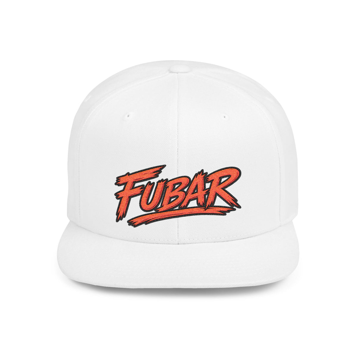 FUBAR Retro Script Flat Bill Snapback Hat
