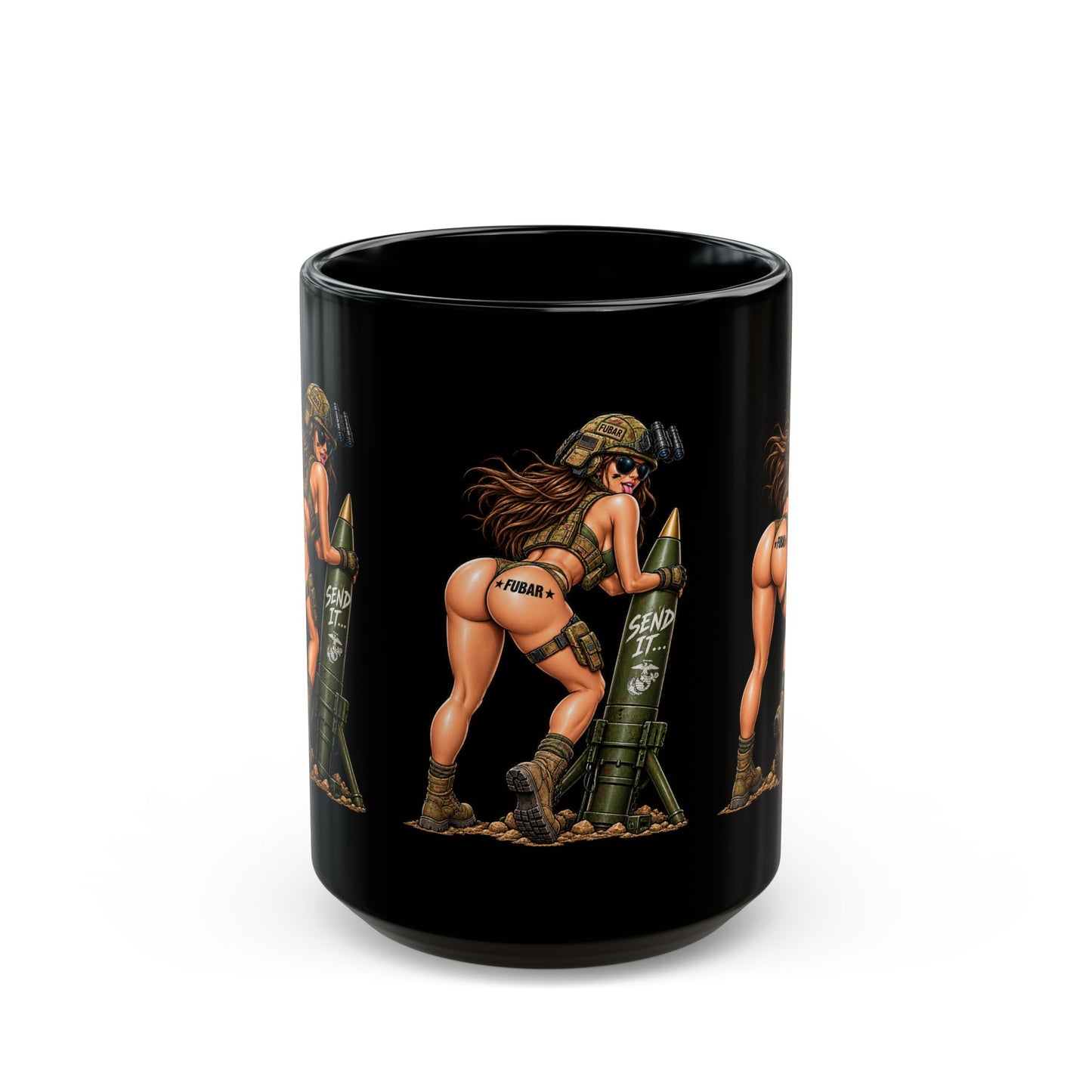 'Send It' Military Bombshell Coffee Cup (11oz & 15oz)