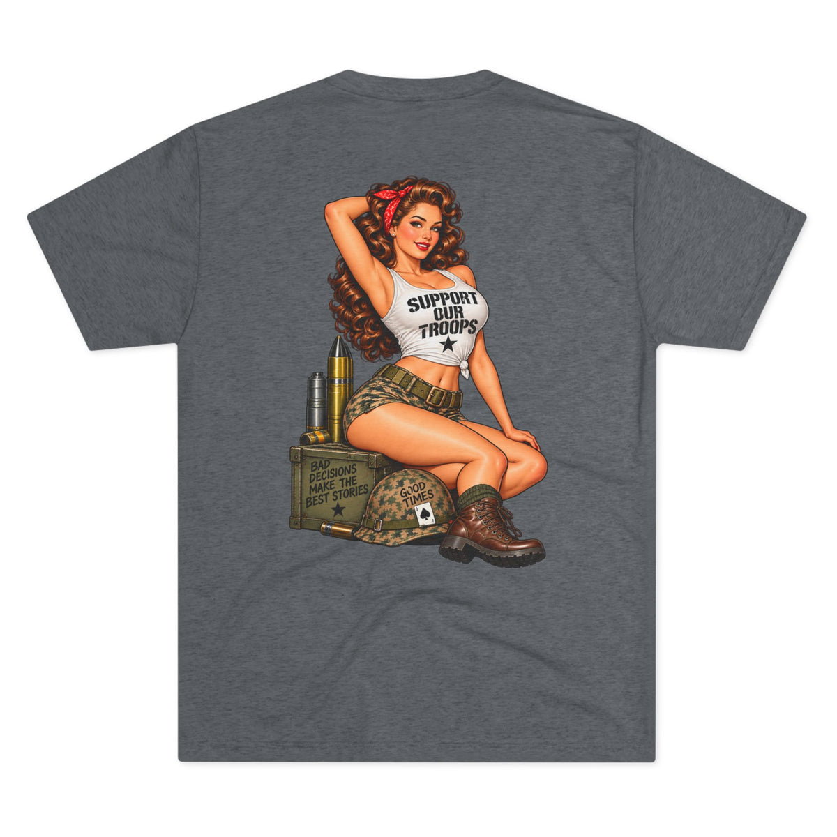 Fubar Front-Support Our Troops Pinup on Back