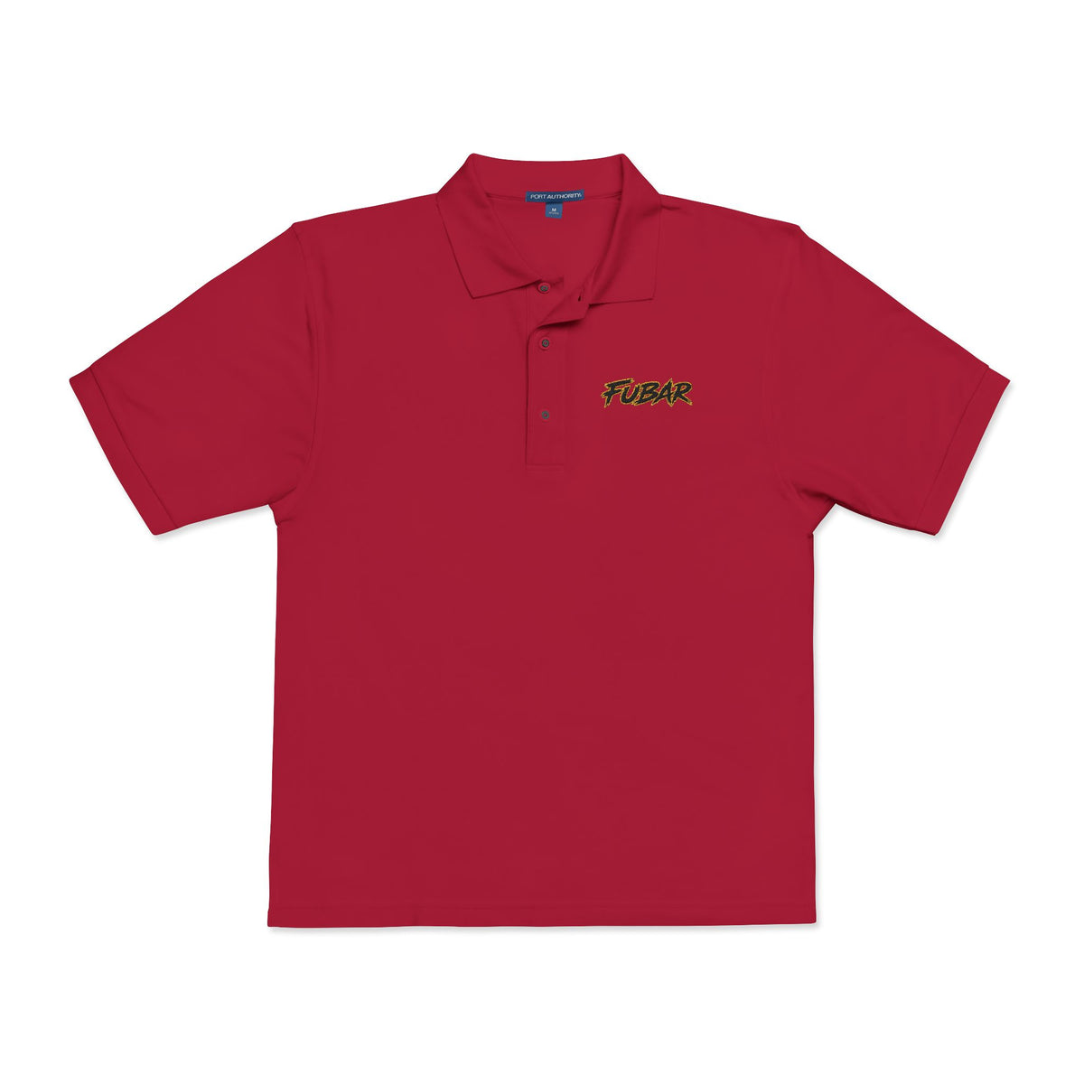 Embroidered 'FUBAR' Polo Shirt — Blank Sleeves