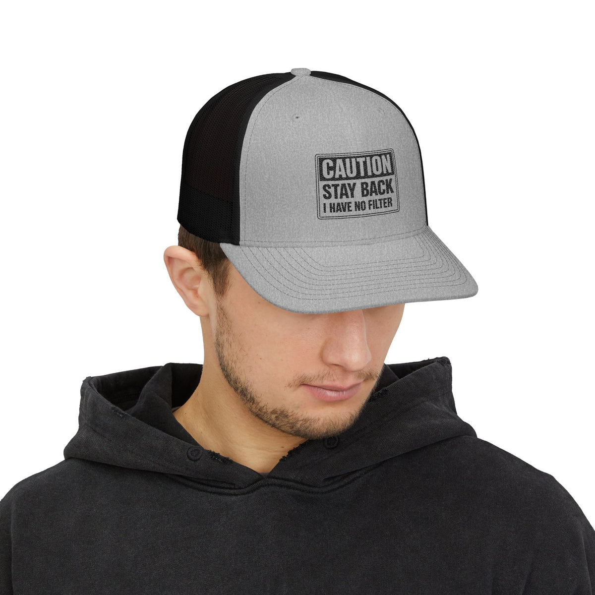Richardson Trucker Cap — "Caution: Stay Back I Have No Filter" (Embroidered)