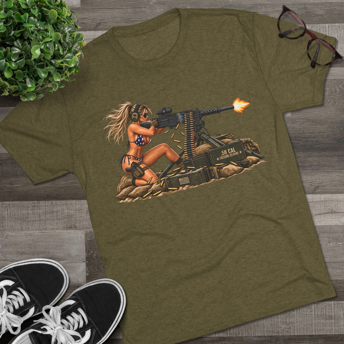 Machine Gun Pin-Up T-Shirt