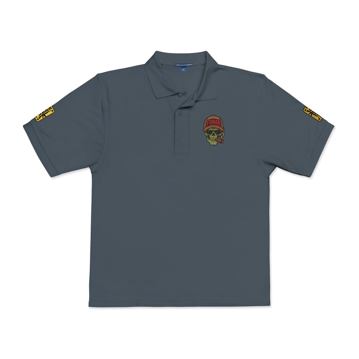 Embroidered Floral Skull Polo Shirt — Tactical Day of the Dead Style