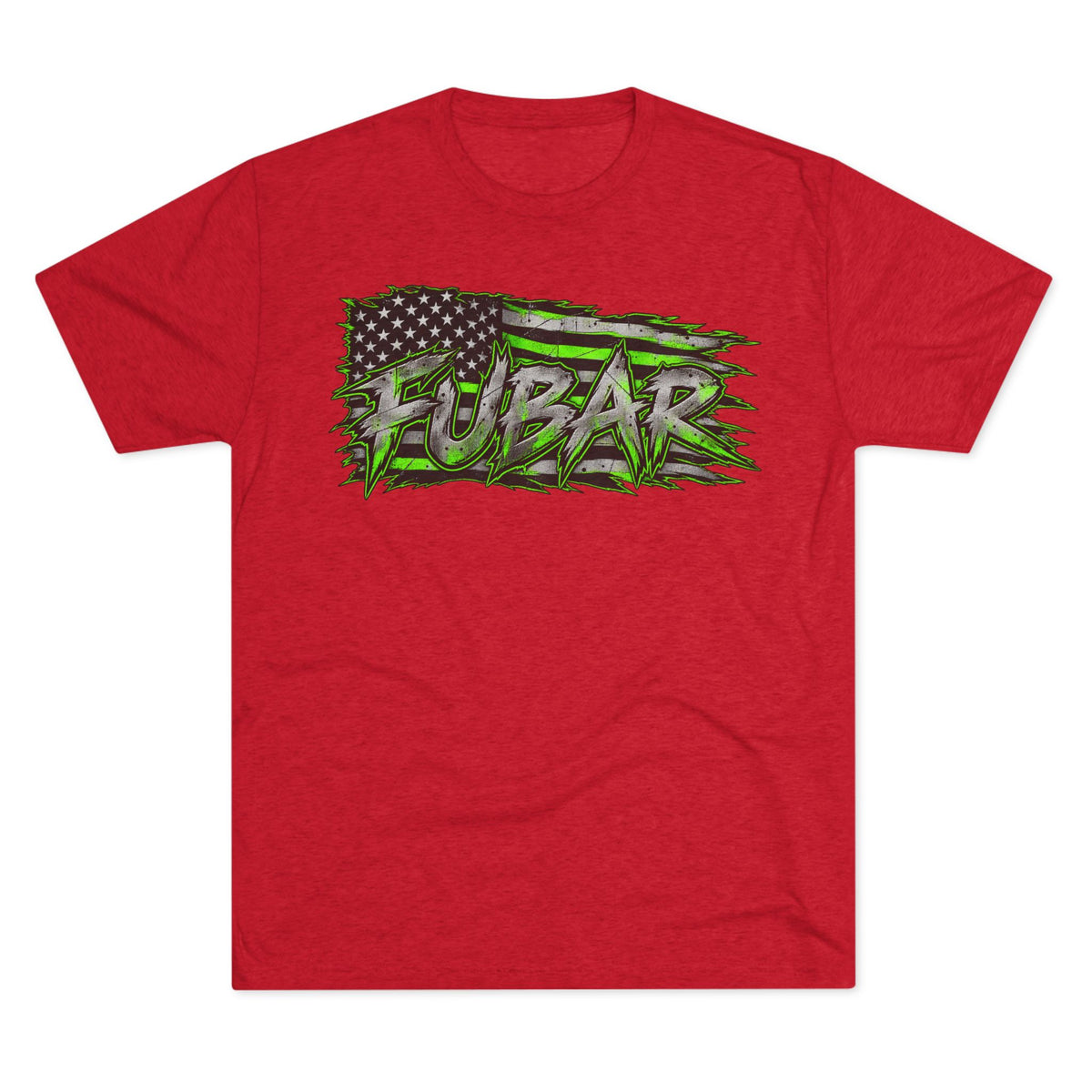 Distressed American Flag & Neon Green Script