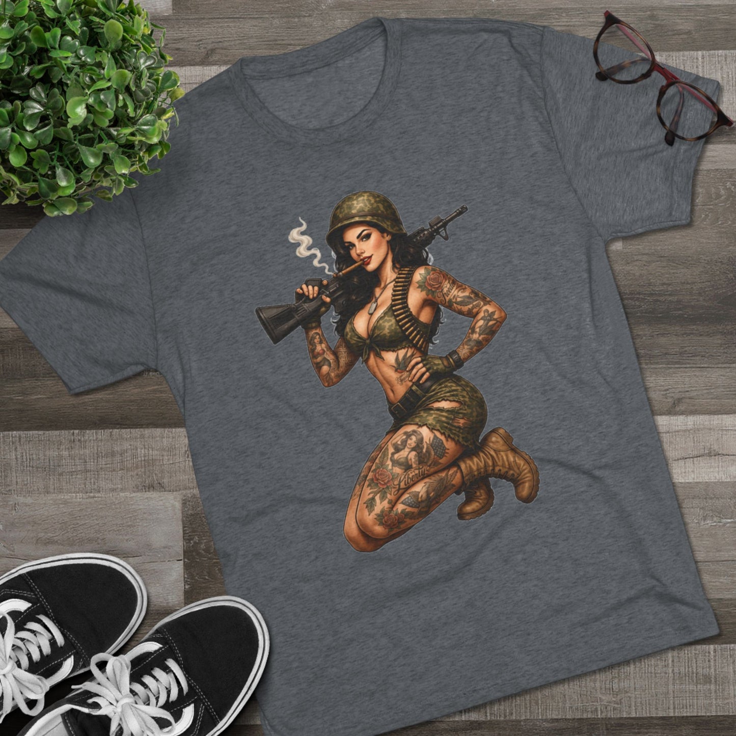 Vintage Pin-Up Soldier & 'FUBAR' Grenade Design