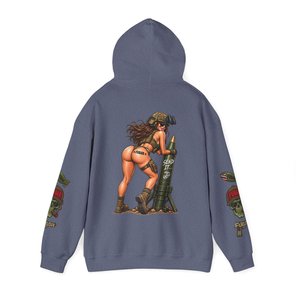 FUBAR Fashion Hoodie — Pin-Up Bomber Girl Graphic Pullover