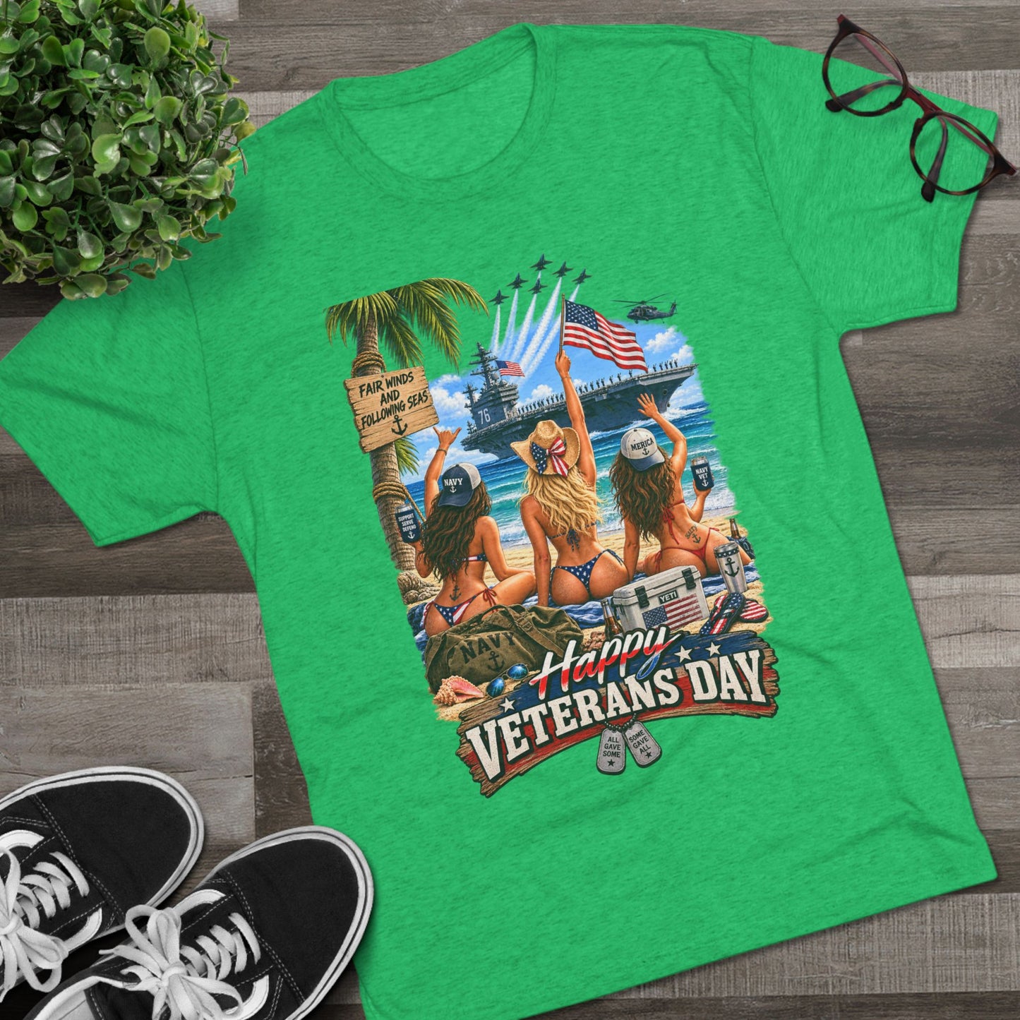 Veterans Day Beach Party T-Shirt (Ship)