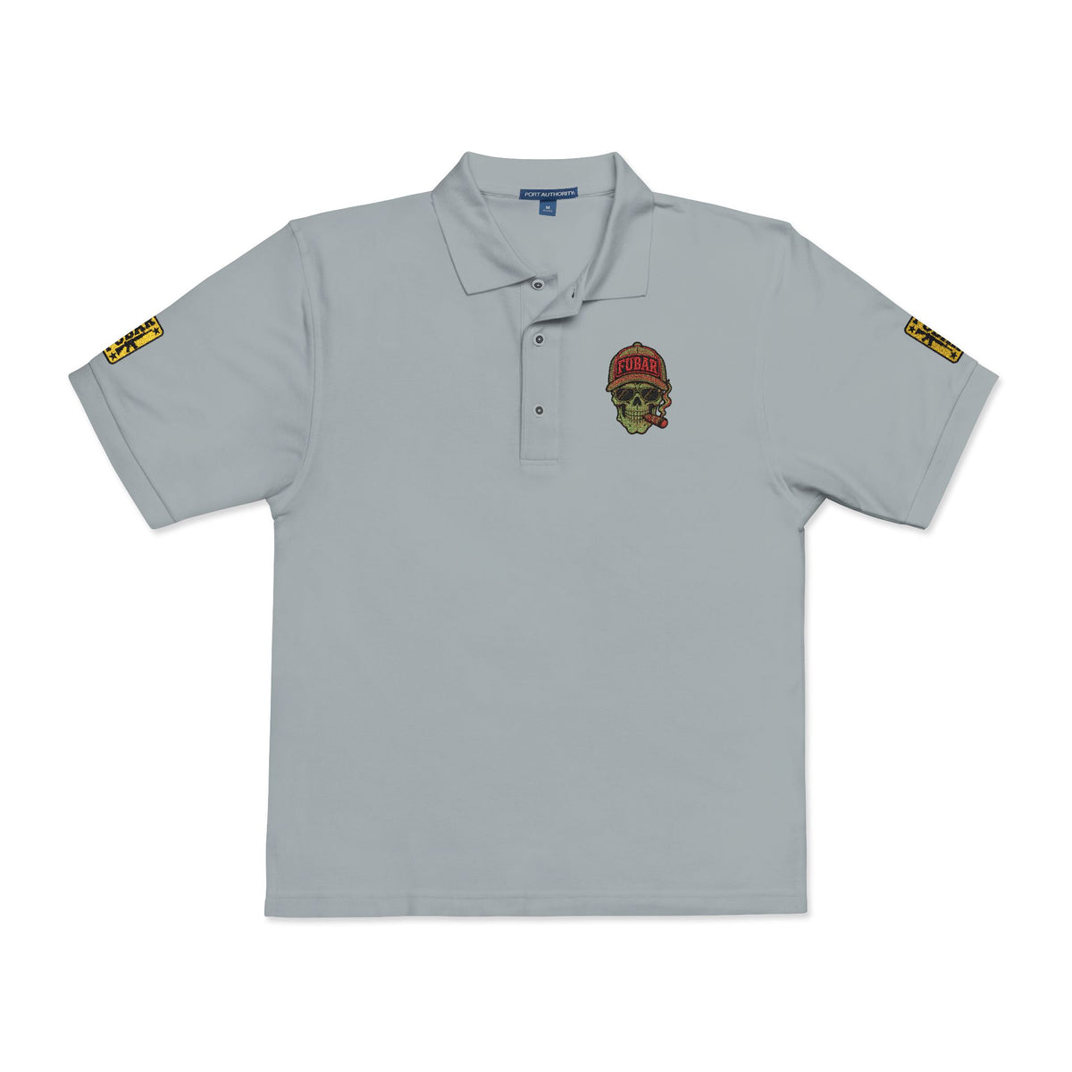 Embroidered Floral Skull Polo Shirt — Tactical Day of the Dead Style
