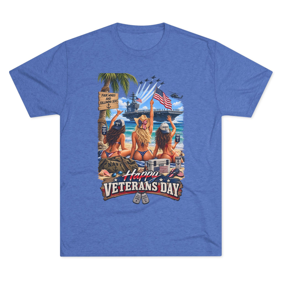 Veterans Day Beach Party T-Shirt (Ship)
