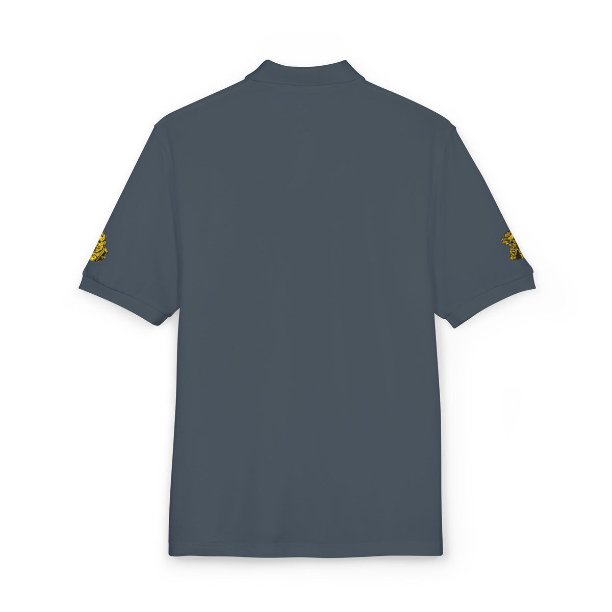 Embroidered Gold Floral Crest Polo Shirt