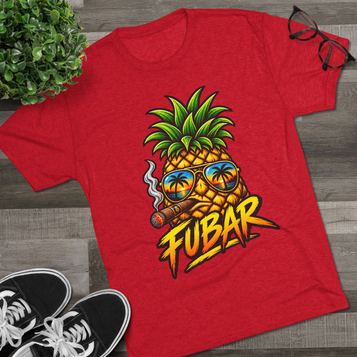 FUBAR Pineapple T-Shirt — Tropical Sunglasses Graphic Tee