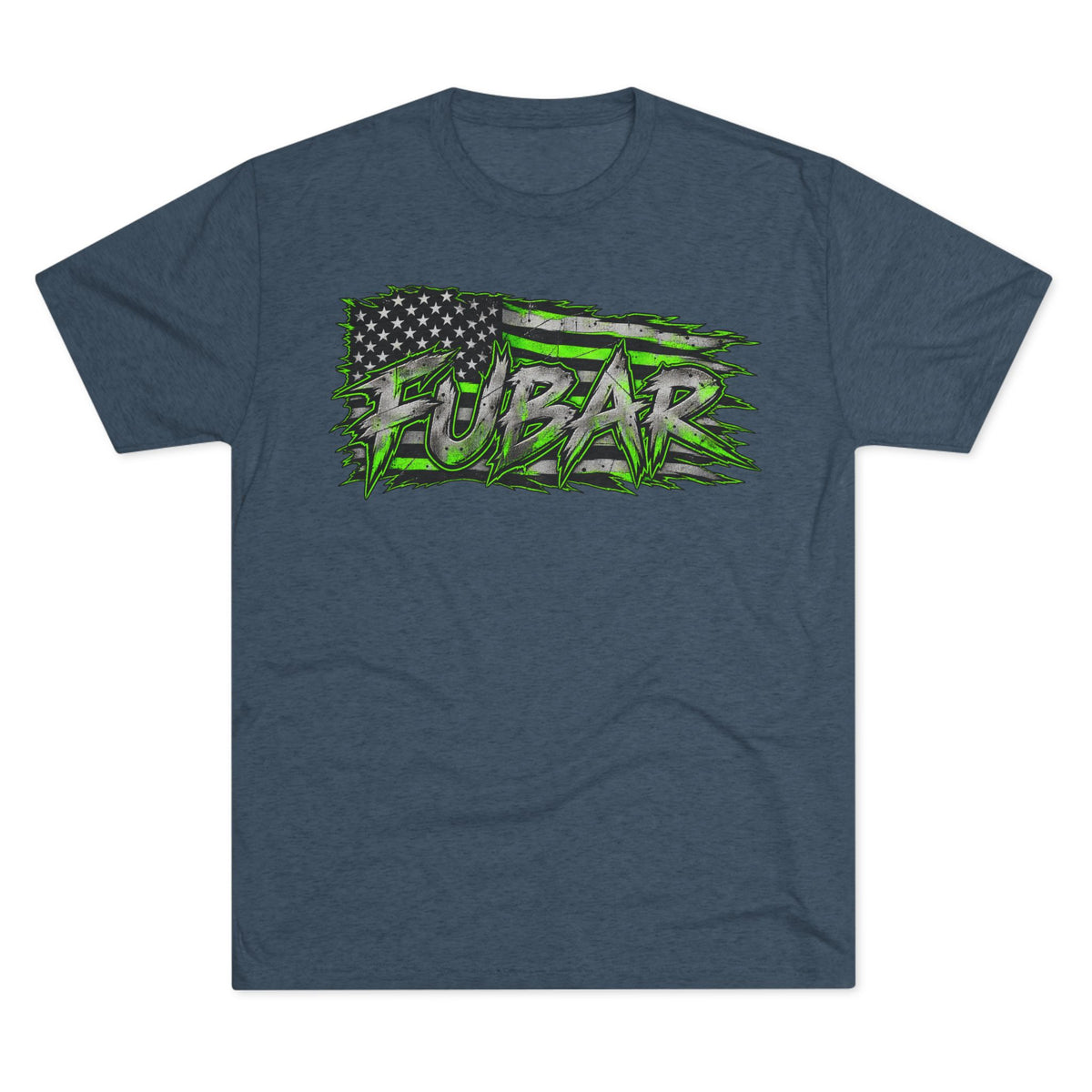 Distressed American Flag & Neon Green Script