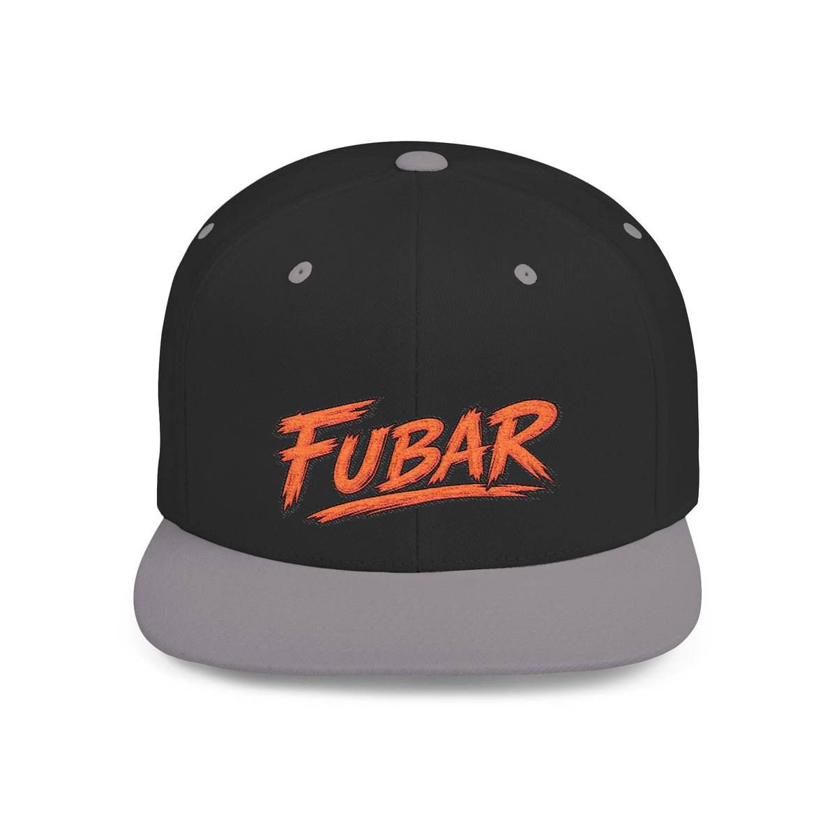 Snapback Hat — Retro 'FUBAR' Graphic Flat Bill Cap