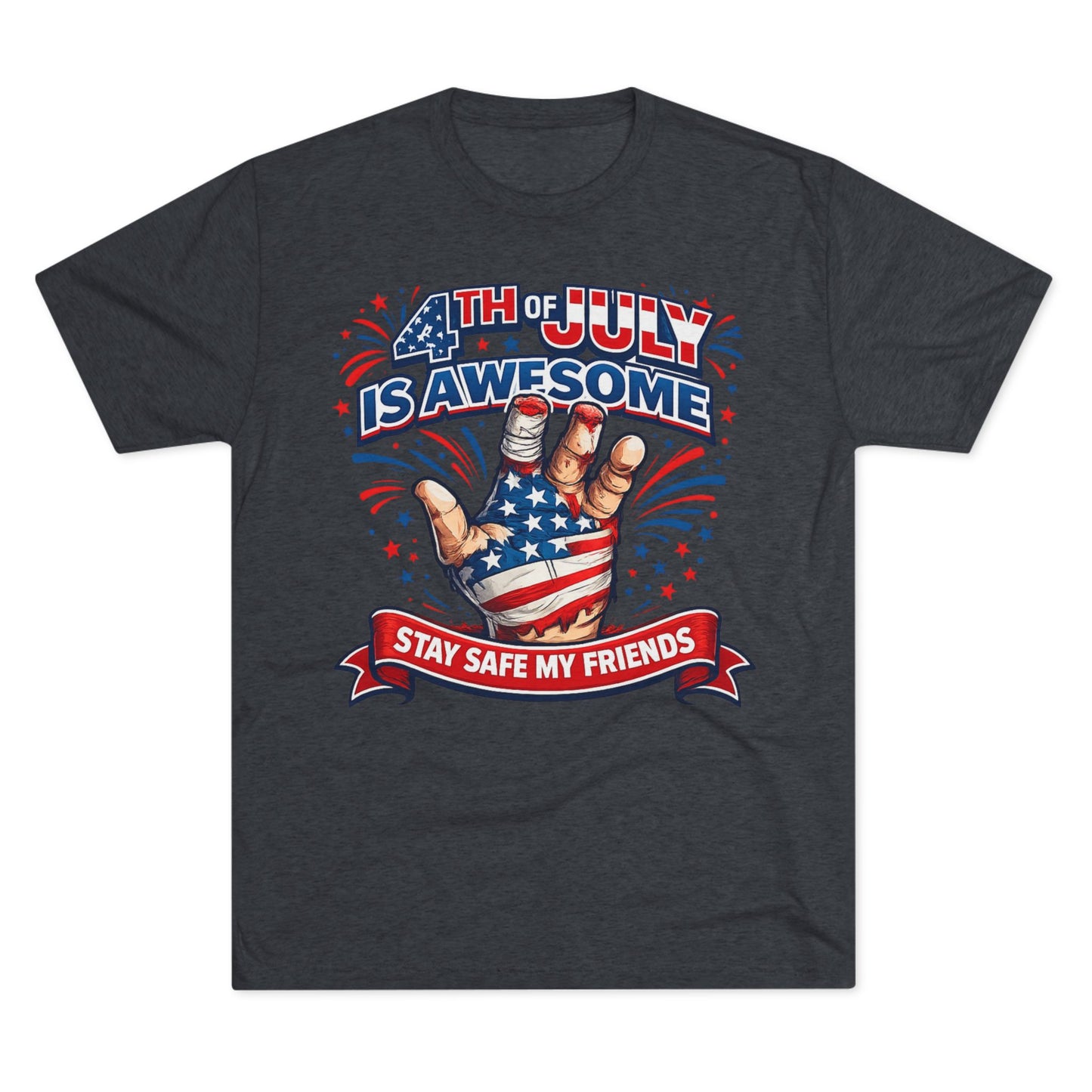 "4th of July Is Awesome" Patriotic Fireworks Shirt (Back: FUBAR)