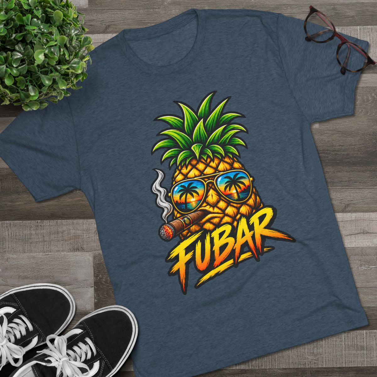 FUBAR Pineapple T-Shirt — Tropical Sunglasses Graphic Tee