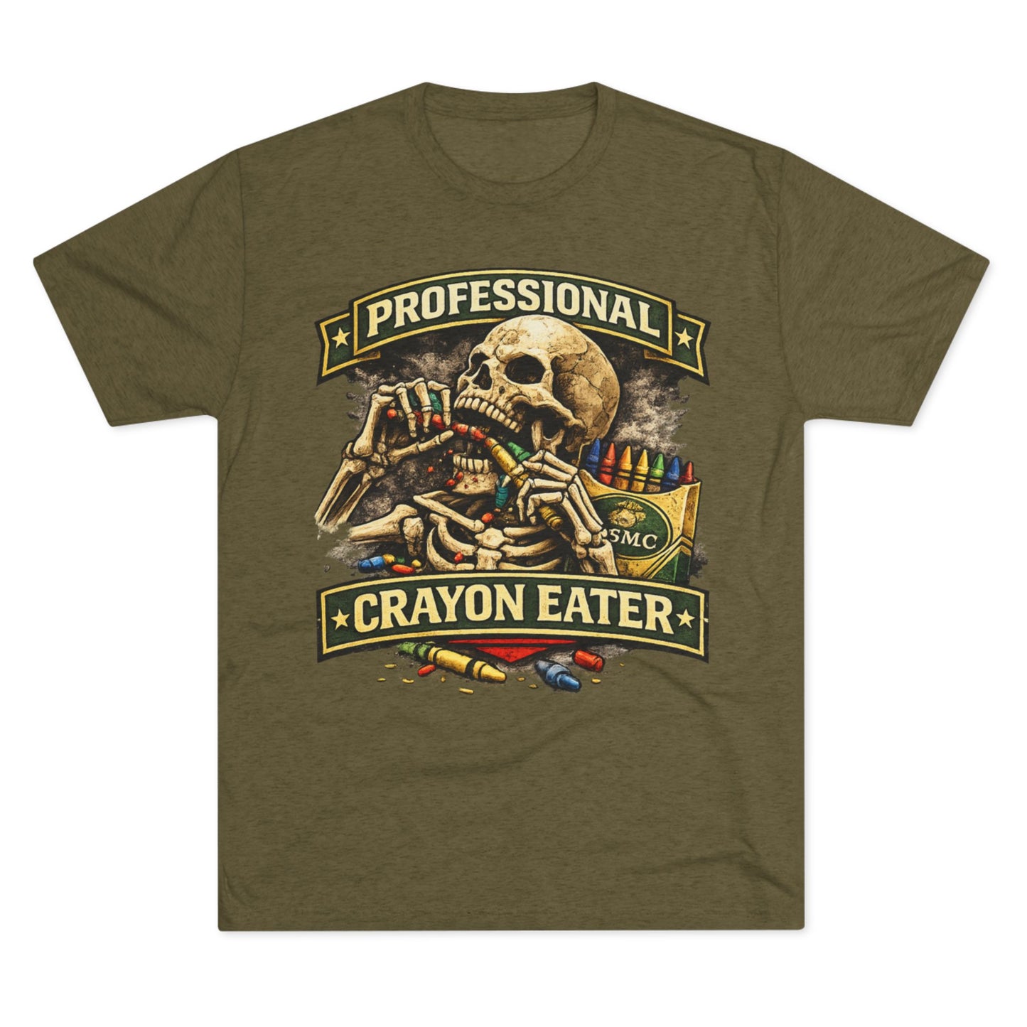 "Professional Crayon Eater" Skull Front & Pin-Up Soldier Back