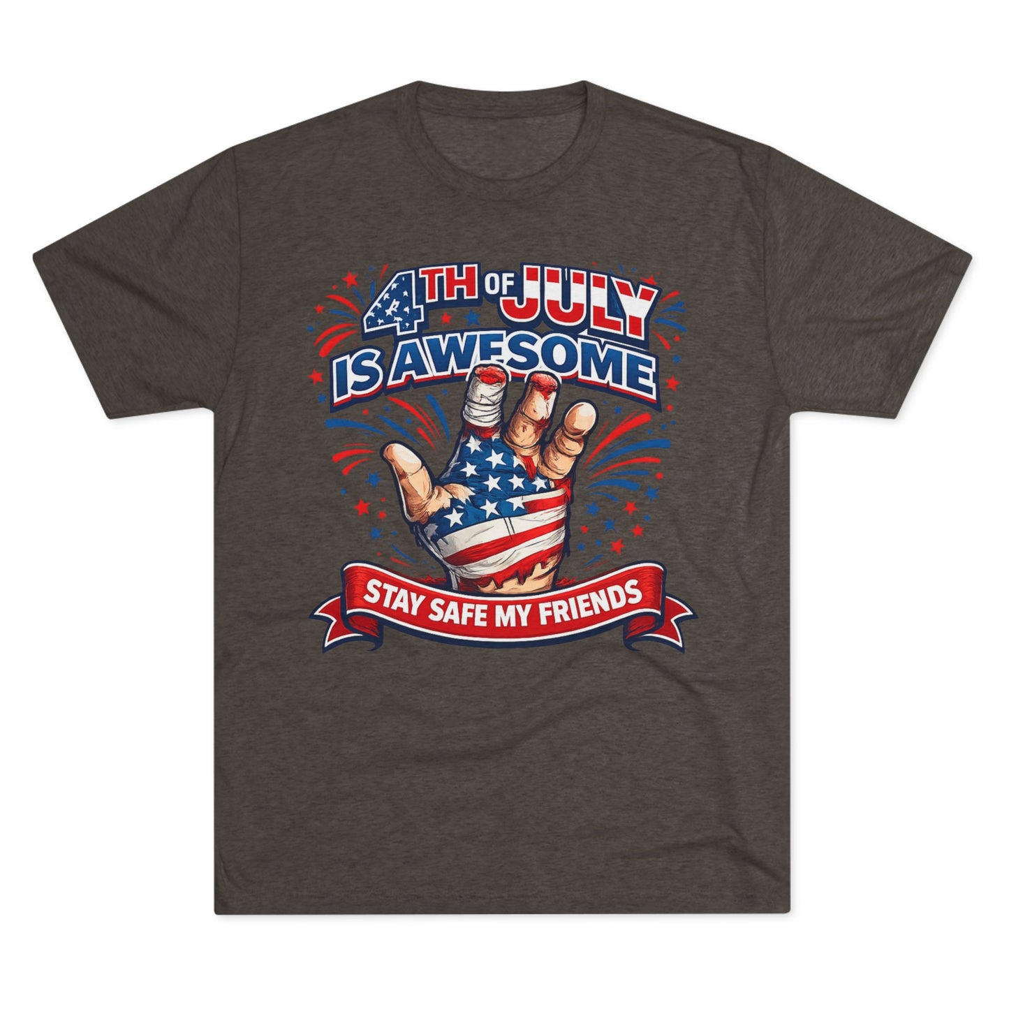 "4th of July Is Awesome" Patriotic Fireworks Shirt (Back: FUBAR)