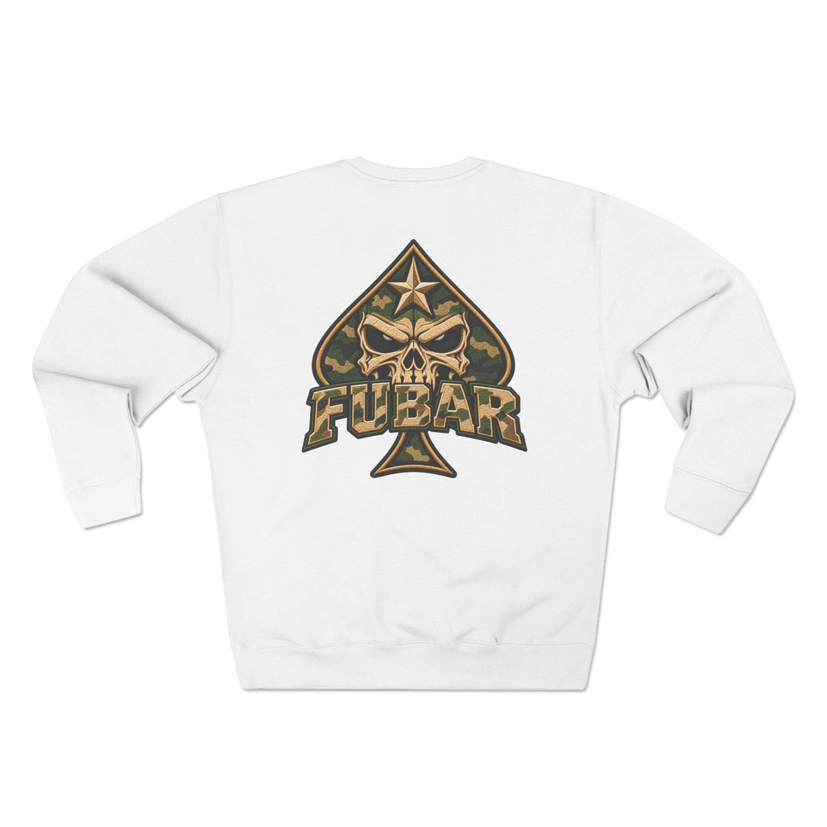 FUBAR Graphic Crewneck Sweatshirt — Tactical Skull & Crosshair Design