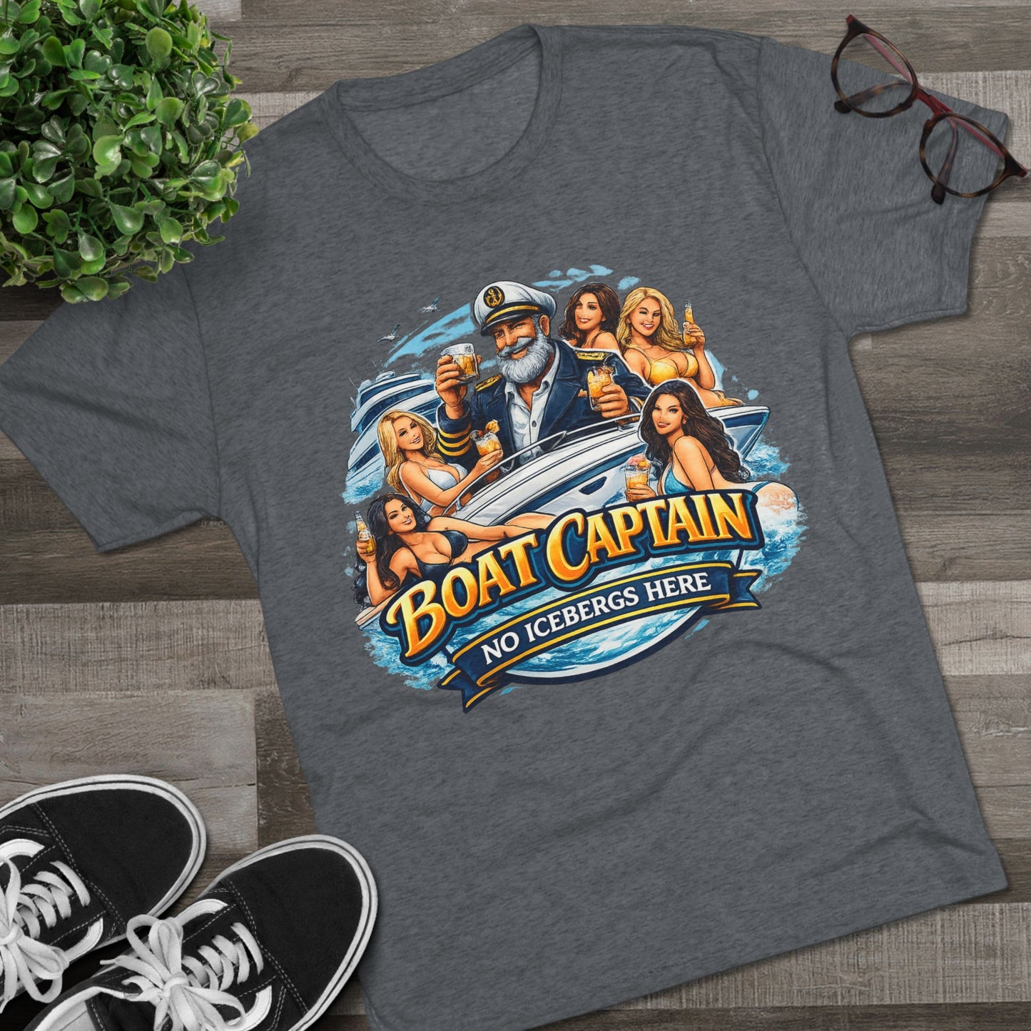 Boat Captain T‑Shirt — No Icebergs Here