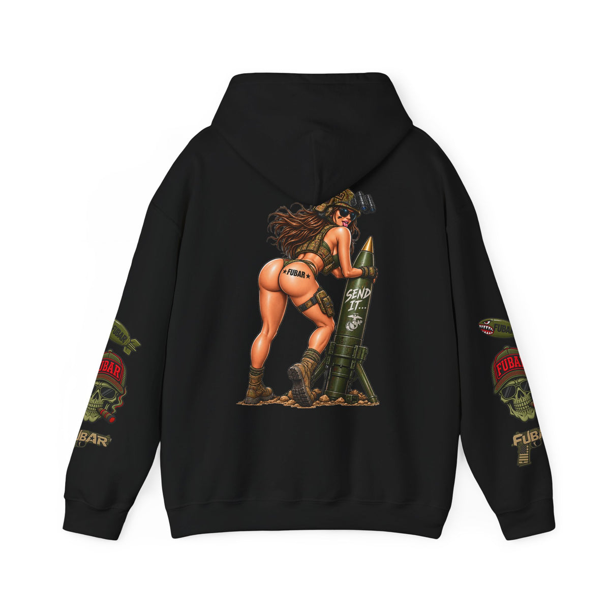FUBAR Fashion Hoodie — Pin-Up Bomber Girl Graphic Pullover