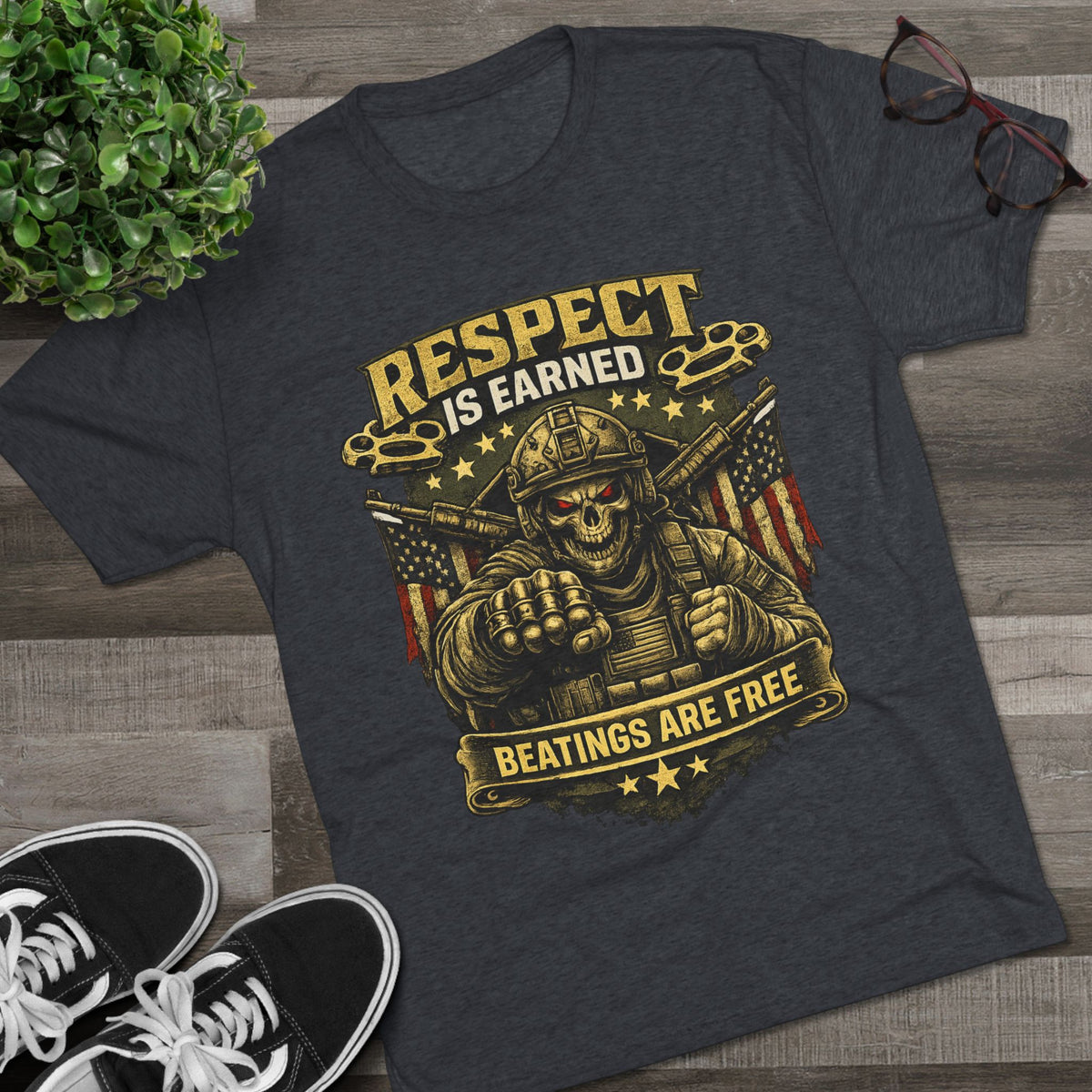 Respect Is Earned Military Skull T-Shirt