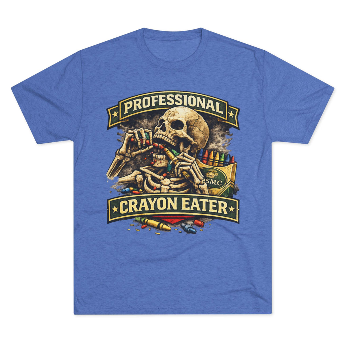 "Professional Crayon Eater" Skull Front & Pin-Up Soldier Back