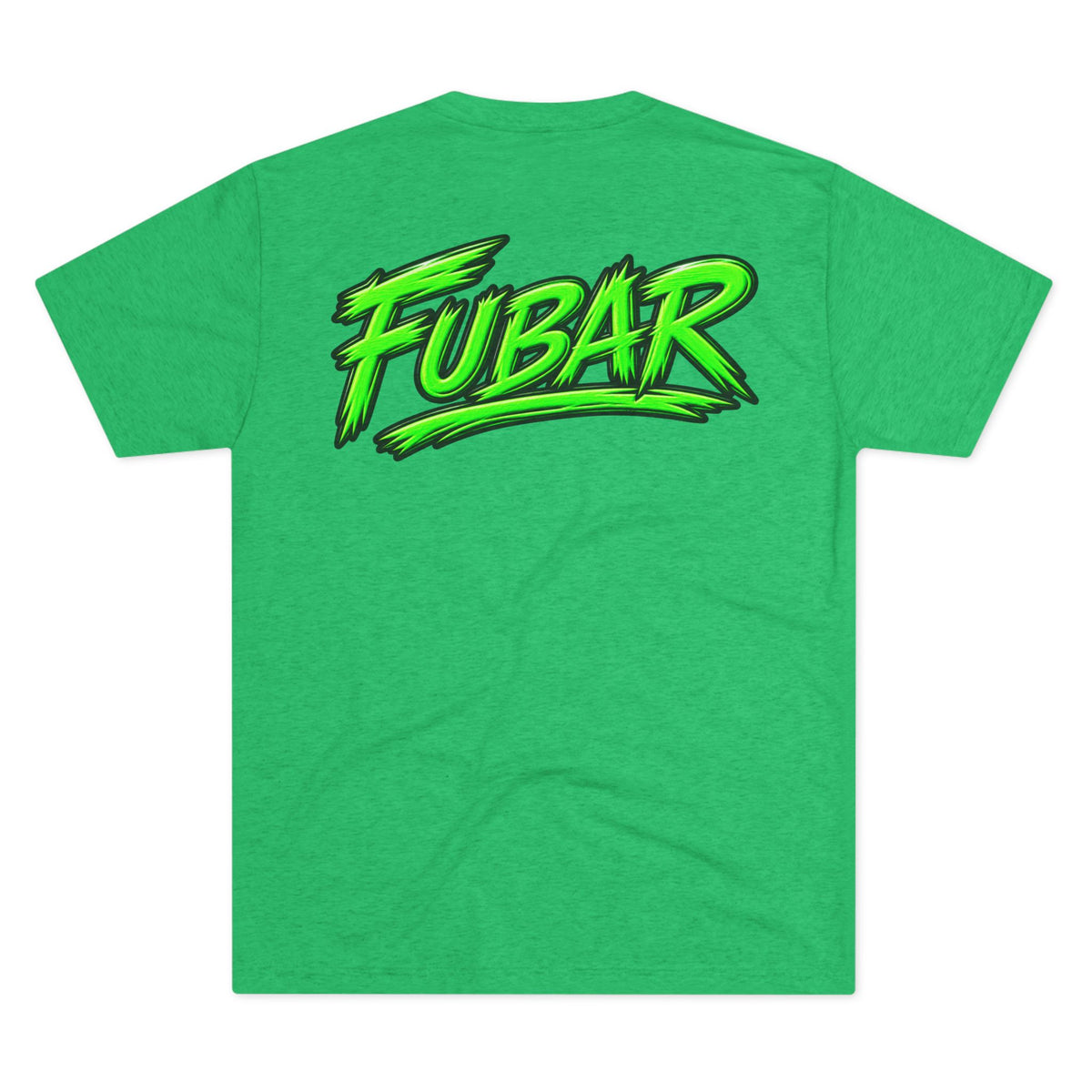 FUBAR Halloween Skull Tee — Neon Green Witch & Jack-o'-Lantern