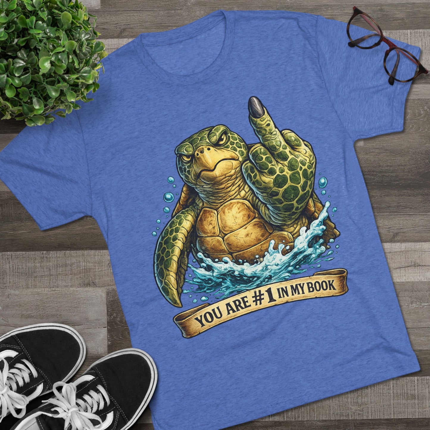 Sea Turtle Middle Finger Graphic Tee — "You Are #1 in My Book"