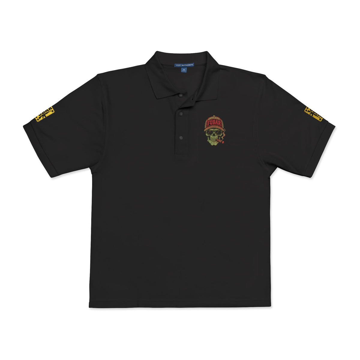 Embroidered Floral Skull Polo Shirt — Tactical Day of the Dead Style