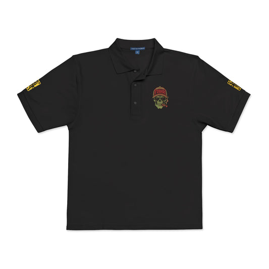 Embroidered Floral Skull Polo Shirt — Tactical Day of the Dead Style