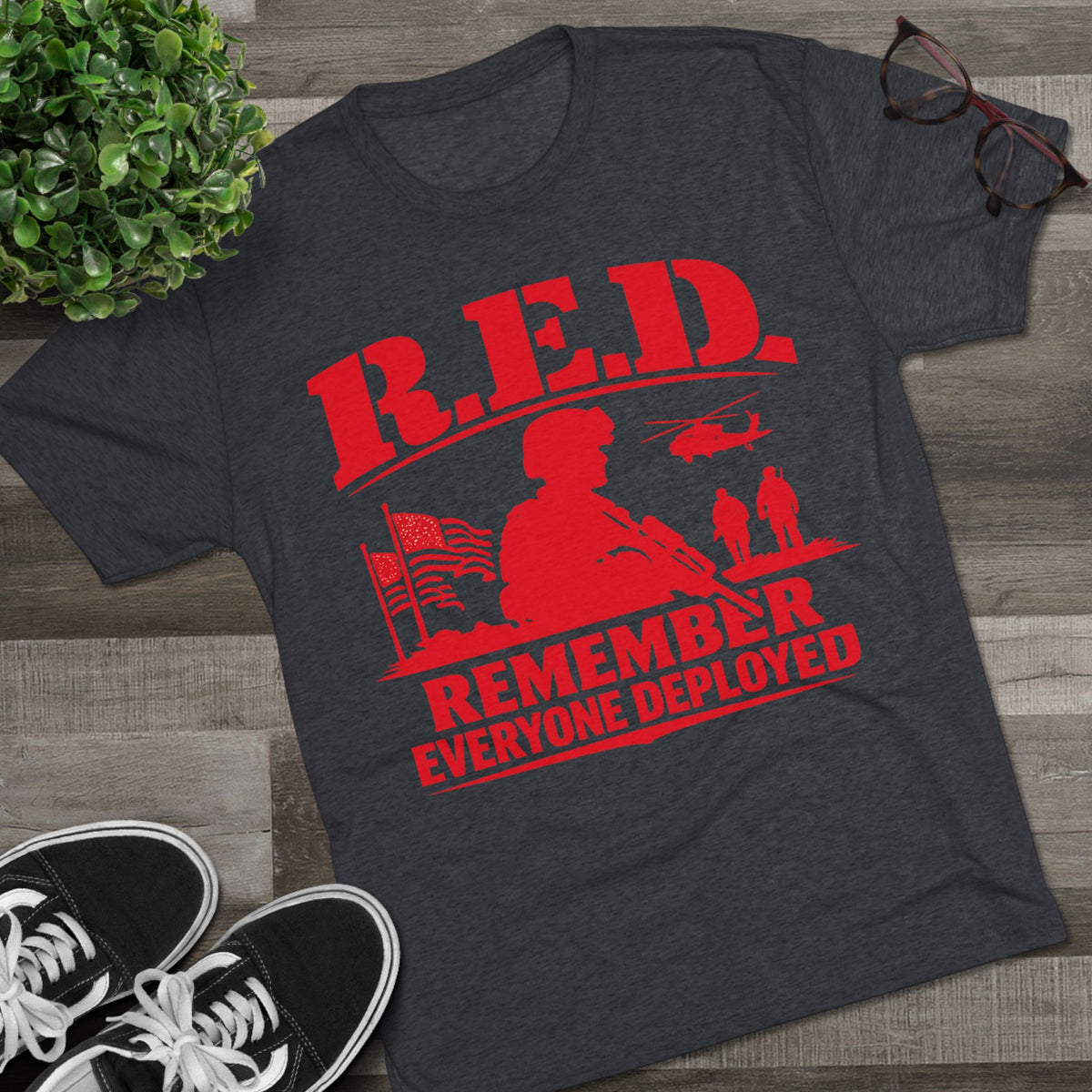 Remember Everyone Deployed (R.E.D.) Military Tribute T-Shirt