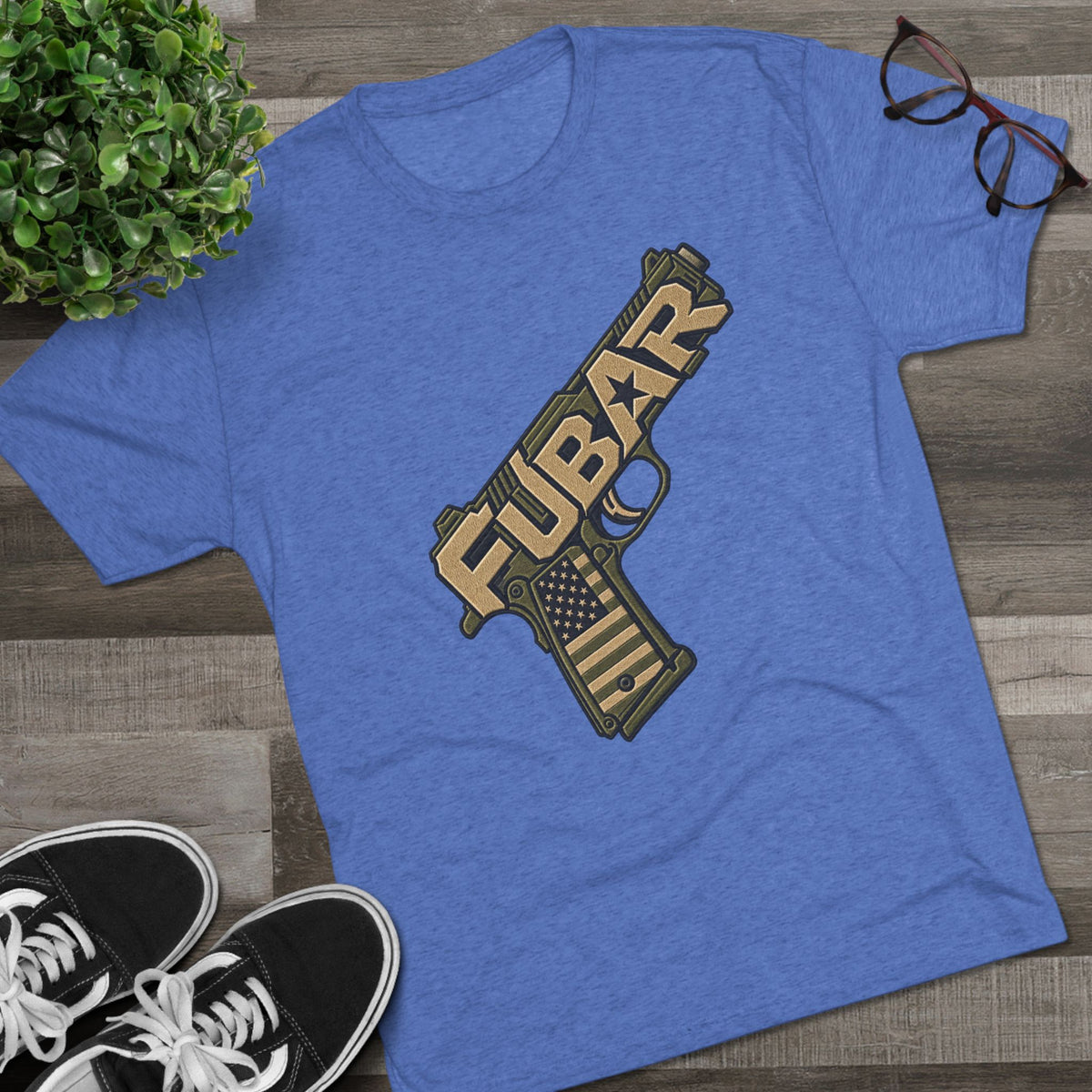 Fubar Military Flag Pistol Design Shirt