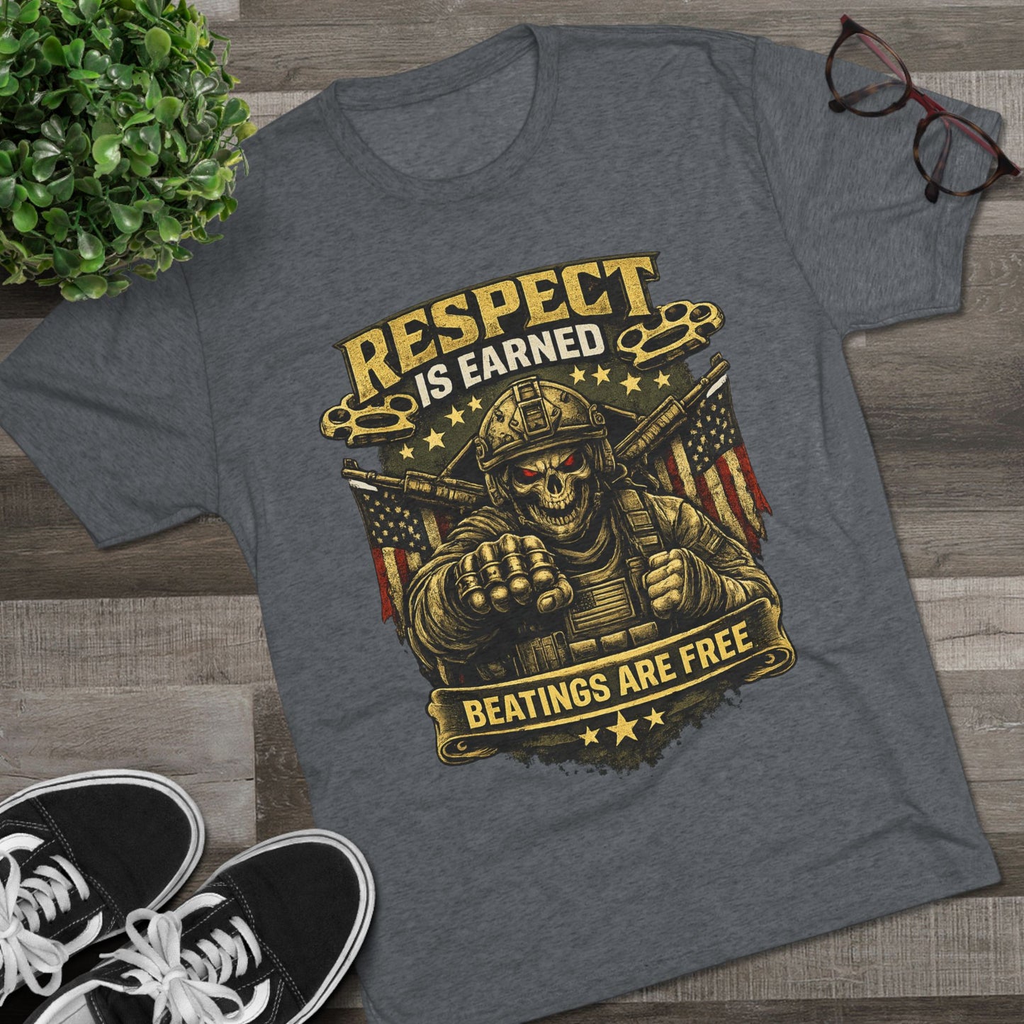 Respect Is Earned Military Skull T-Shirt