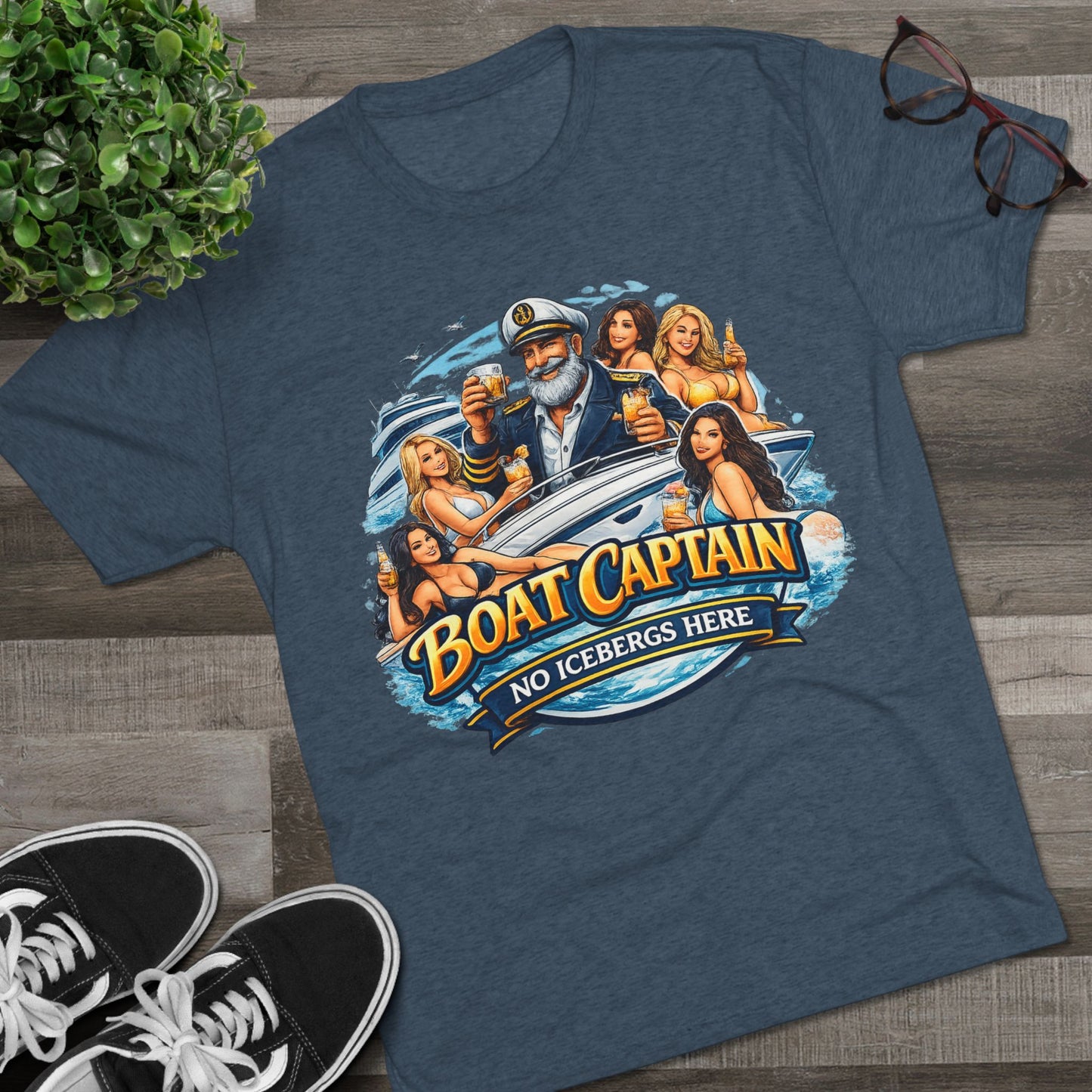 Boat Captain T‑Shirt — No Icebergs Here